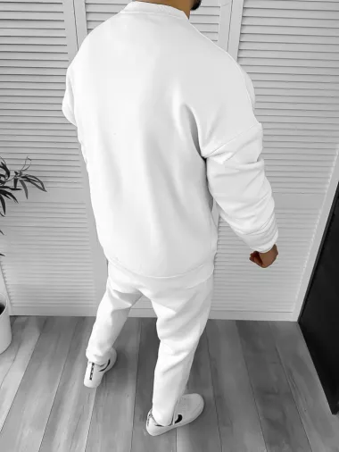 Trening barbati slim fit alb Pantaloni + Hanorac K170 K17-2